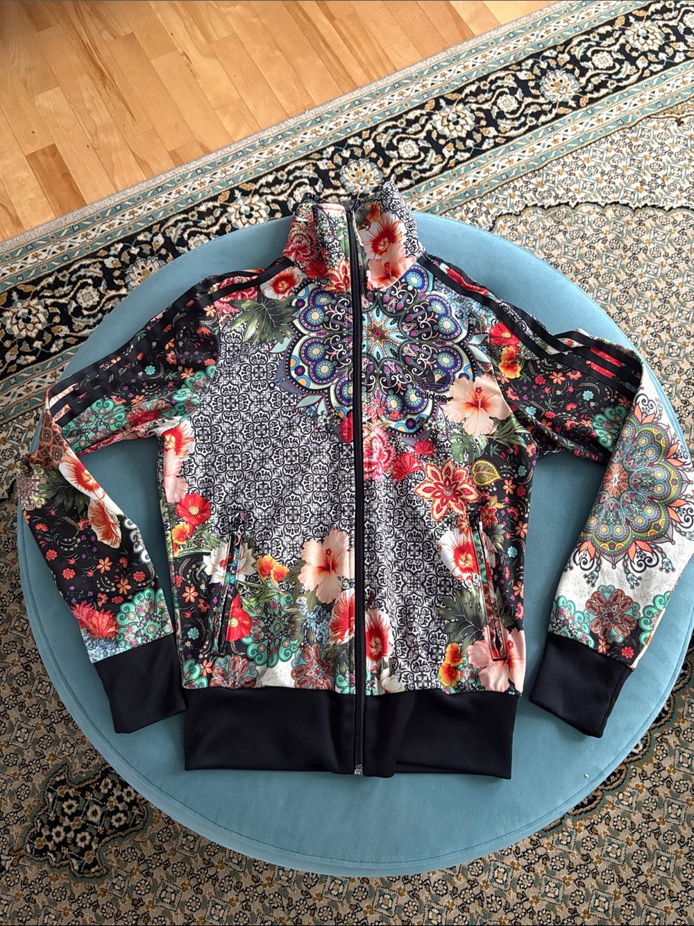 Adidas x Farm Rio Jardim Agharta Floral Mosaic Print Track Jacket - Small